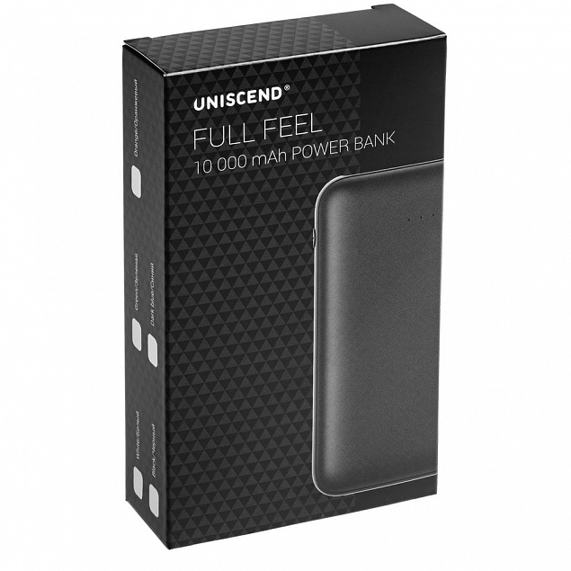 Внешний аккумулятор Uniscend Full Feel 10000 mAh, черный с логотипом в Санкт-Петербурге заказать по выгодной цене в кибермаркете AvroraStore
