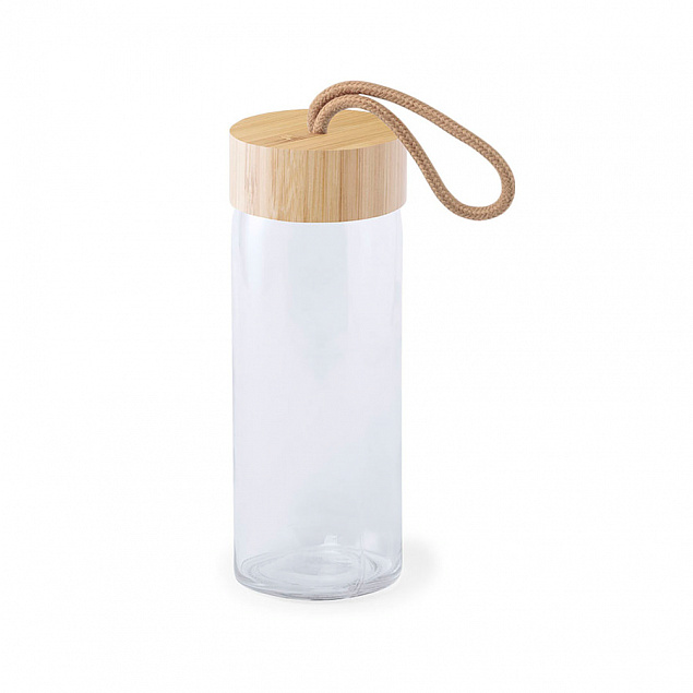 Бутылка для воды "Simple", 19 см, бамбук, стекло с логотипом в Санкт-Петербурге заказать по выгодной цене в кибермаркете AvroraStore