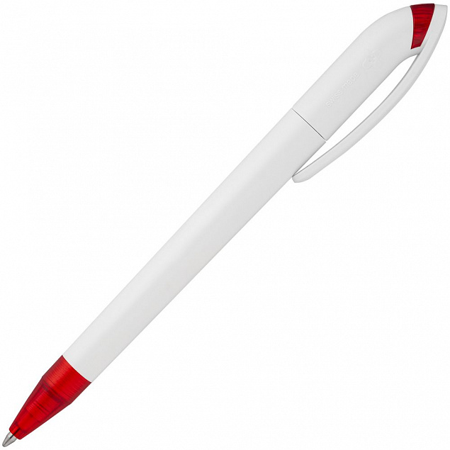 Ручка шариковая Beo Sport, белая с красным с логотипом в Санкт-Петербурге заказать по выгодной цене в кибермаркете AvroraStore