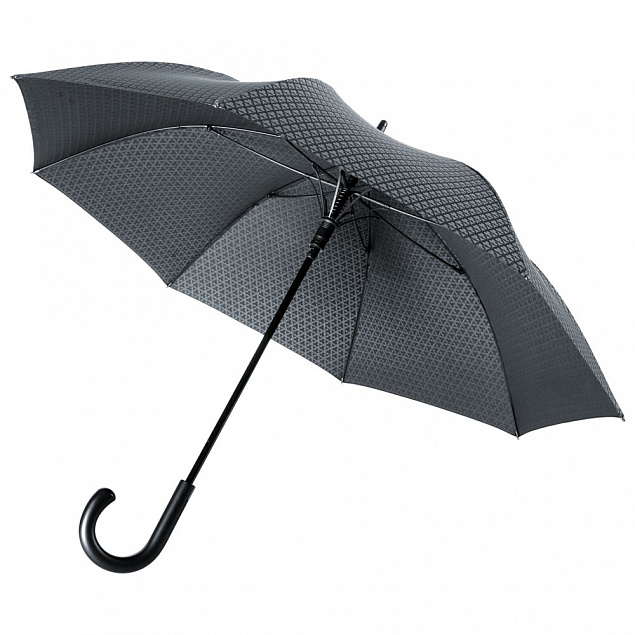 Зонт-трость Alessio, черный с серым с логотипом в Санкт-Петербурге заказать по выгодной цене в кибермаркете AvroraStore