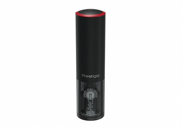 Набор с электрическим штопором Lugano, черный с красным с логотипом в Санкт-Петербурге заказать по выгодной цене в кибермаркете AvroraStore