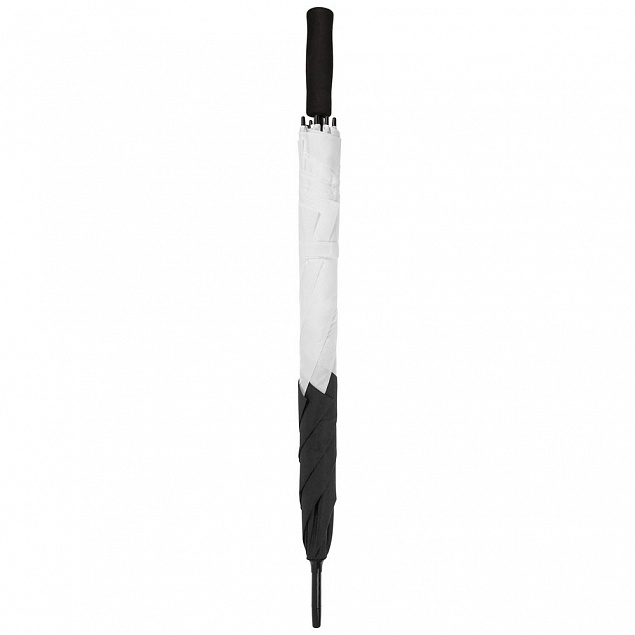 Квадратный зонт-трость Octagon, черный с белым с логотипом в Санкт-Петербурге заказать по выгодной цене в кибермаркете AvroraStore