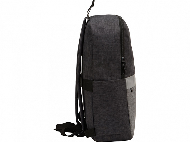 Рюкзак Merit со светоотражающей полосой и отделением для ноутбука 15.6'', серый с логотипом в Санкт-Петербурге заказать по выгодной цене в кибермаркете AvroraStore