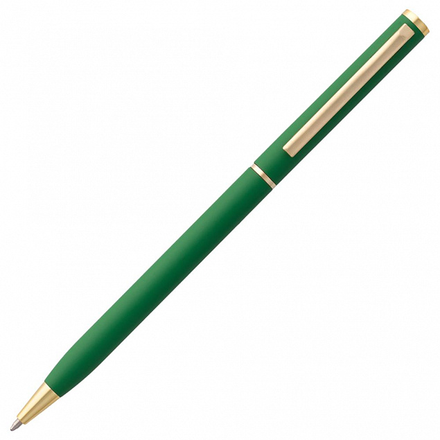 Ручка шариковая Hotel Gold, ver.2, зеленая с логотипом в Санкт-Петербурге заказать по выгодной цене в кибермаркете AvroraStore