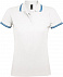Рубашка поло женская PASADENA WOMEN 200 с контрастной отделкой, белая с голубым с логотипом в Санкт-Петербурге заказать по выгодной цене в кибермаркете AvroraStore