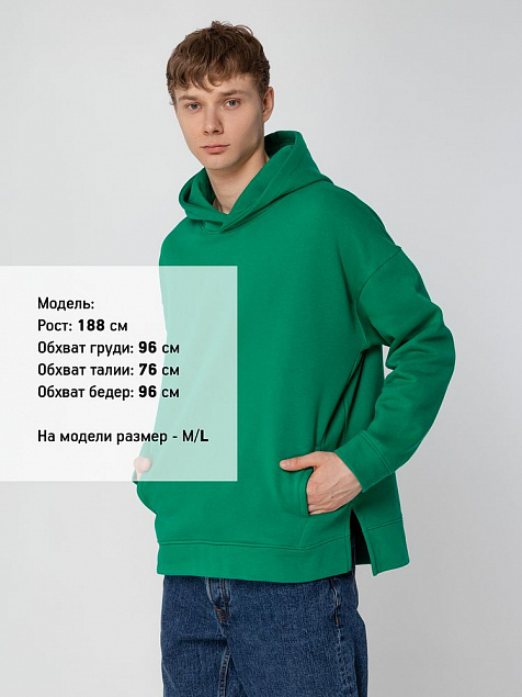Худи оверсайз унисекс Tolla, зеленое с логотипом в Санкт-Петербурге заказать по выгодной цене в кибермаркете AvroraStore