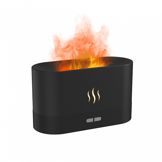 Светодиодный USB увлажнитель-ароматизатор Flame RGB, черный с логотипом в Санкт-Петербурге заказать по выгодной цене в кибермаркете AvroraStore
