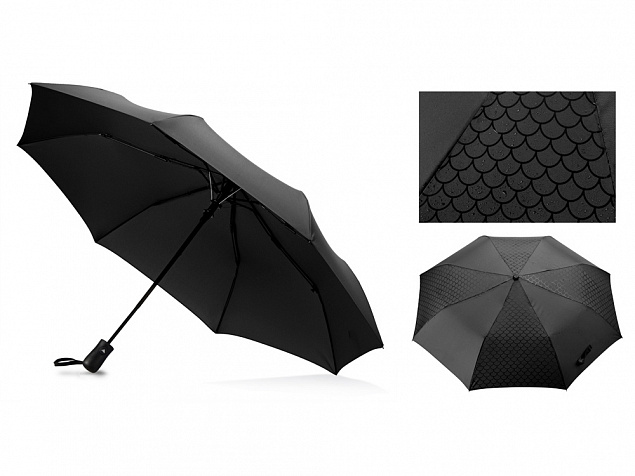 Зонт-полуавтомат складной Marvy с проявляющимся рисунком, черный с логотипом в Санкт-Петербурге заказать по выгодной цене в кибермаркете AvroraStore