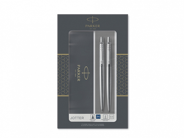 Набор Parker Jotter Core Stainless Steel CT ручка шариковая, карандаш механический с логотипом в Санкт-Петербурге заказать по выгодной цене в кибермаркете AvroraStore