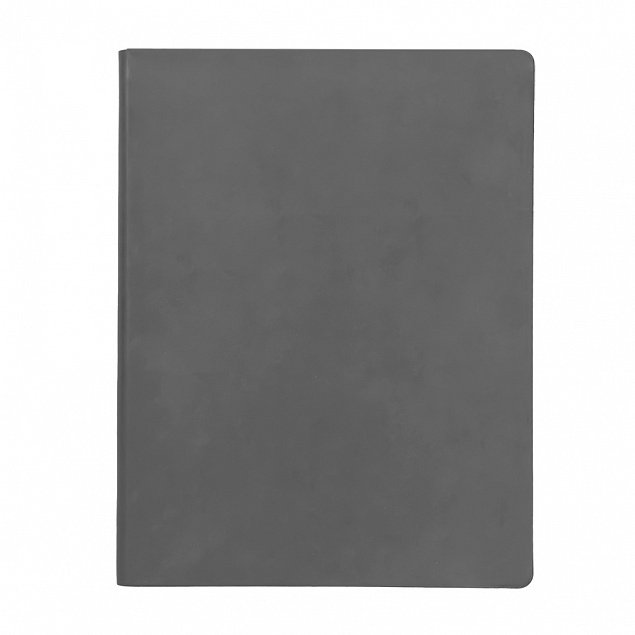 Бизнес-блокнот BIGGY, B5 формат, серый, серый форзац, мягкая обложка, в клетку с логотипом в Санкт-Петербурге заказать по выгодной цене в кибермаркете AvroraStore
