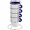 Набор кружек Inset с подставкой, синий с логотипом в Санкт-Петербурге заказать по выгодной цене в кибермаркете AvroraStore