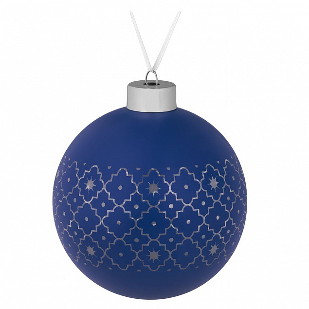 Елочный шар Chain, 10 см, синий с логотипом в Санкт-Петербурге заказать по выгодной цене в кибермаркете AvroraStore