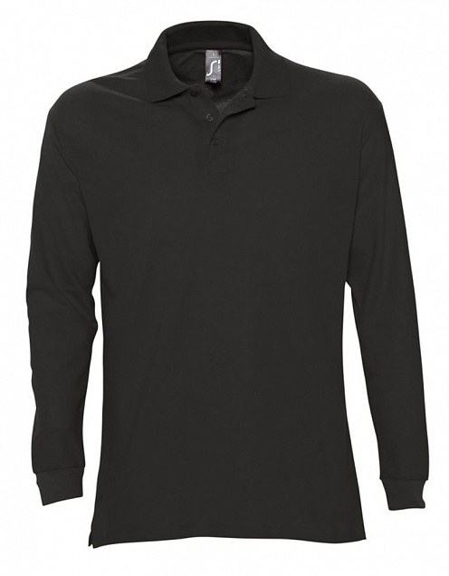 Рубашка поло мужская с длинным рукавом STAR 170, черная с логотипом в Санкт-Петербурге заказать по выгодной цене в кибермаркете AvroraStore