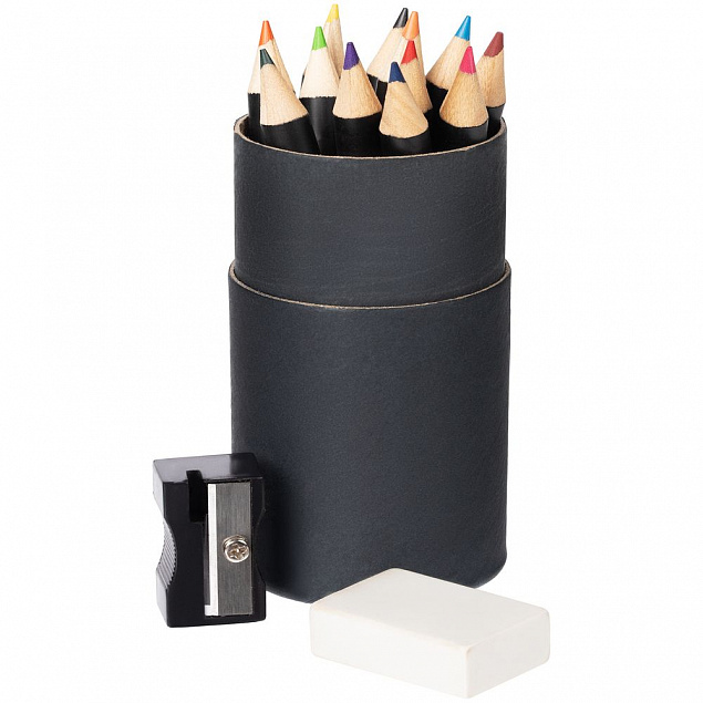 Набор цветных карандашей Pencilvania Tube Plus, черный с логотипом в Санкт-Петербурге заказать по выгодной цене в кибермаркете AvroraStore