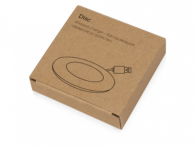 Беспроводное зарядное устройство «Disc» со встроенным кабелем 2 в 1 с логотипом в Санкт-Петербурге заказать по выгодной цене в кибермаркете AvroraStore
