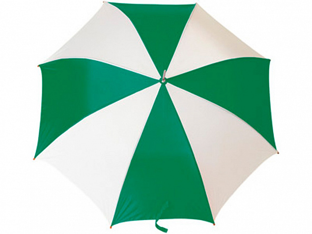 Зонт-трость Тилос, зеленый/белый с логотипом в Санкт-Петербурге заказать по выгодной цене в кибермаркете AvroraStore