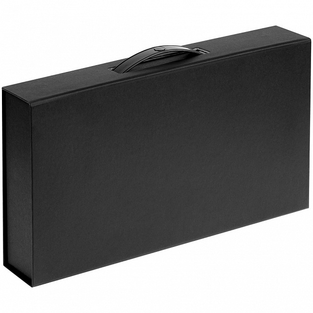 Коробка с ручкой Platt, черная с логотипом в Санкт-Петербурге заказать по выгодной цене в кибермаркете AvroraStore