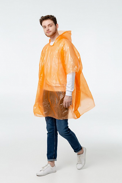 Дождевик-пончо RainProof, оранжевый с логотипом в Санкт-Петербурге заказать по выгодной цене в кибермаркете AvroraStore