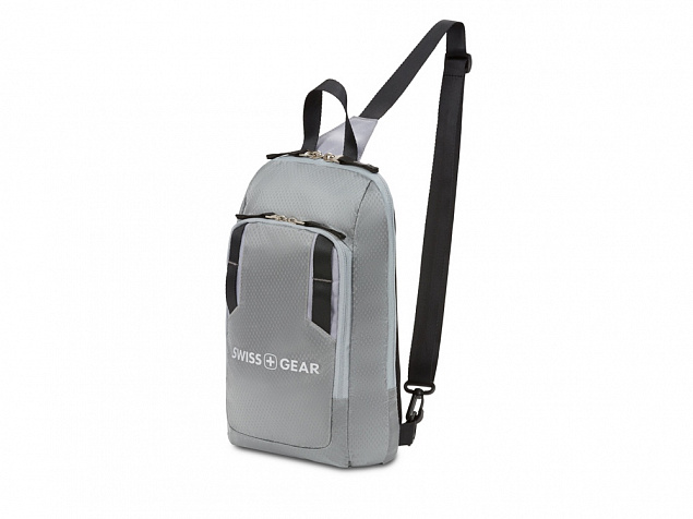 Рюкзак SWISSGEAR с одним плечевым ремнем, темно-серый/серый, полиэстер рип-стоп, 18 x 5 x 33 см, 4 л с логотипом в Санкт-Петербурге заказать по выгодной цене в кибермаркете AvroraStore