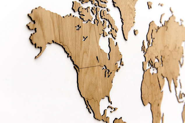 Деревянная карта мира World Map Wall Decoration Exclusive, дуб с логотипом в Санкт-Петербурге заказать по выгодной цене в кибермаркете AvroraStore