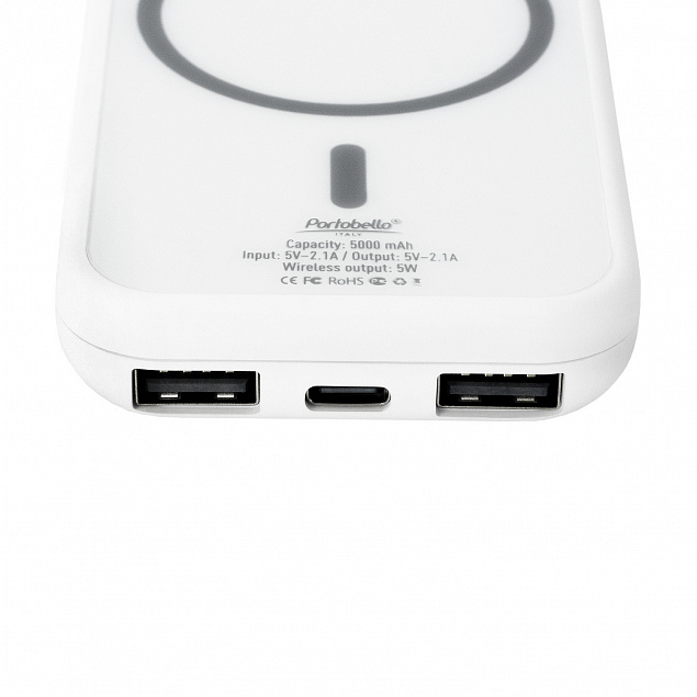 Внешний аккумулятор, Ultima Wireless Magnetic, 5000 mah, белый с логотипом в Санкт-Петербурге заказать по выгодной цене в кибермаркете AvroraStore