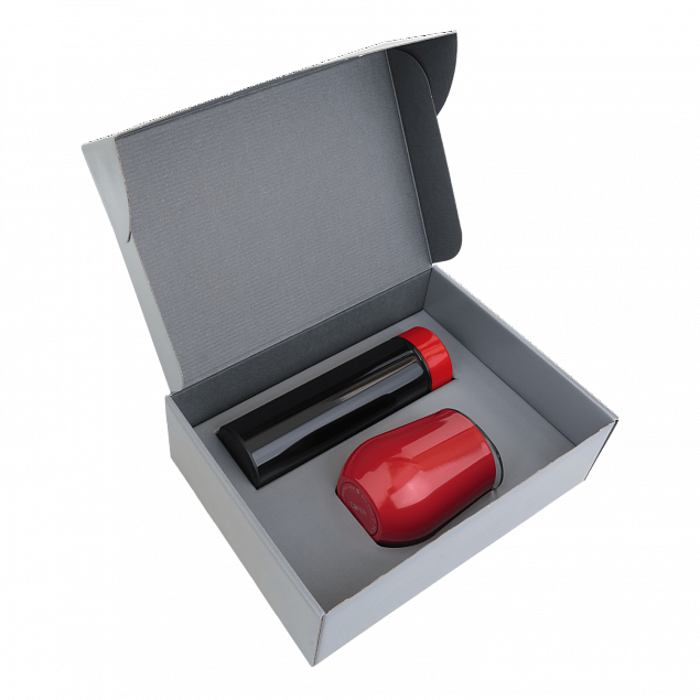 Набор Hot Box Duo CB grey (черный с красным) с логотипом в Санкт-Петербурге заказать по выгодной цене в кибермаркете AvroraStore