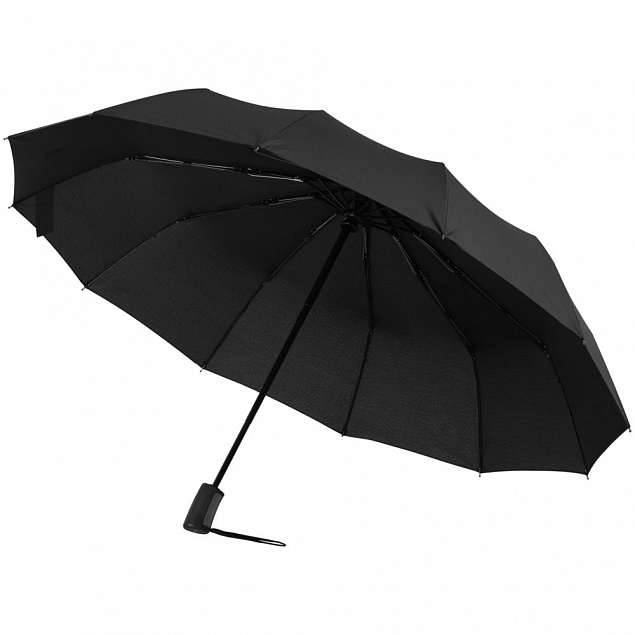 Зонт складной Fiber Magic Major с кейсом, черный с логотипом в Санкт-Петербурге заказать по выгодной цене в кибермаркете AvroraStore