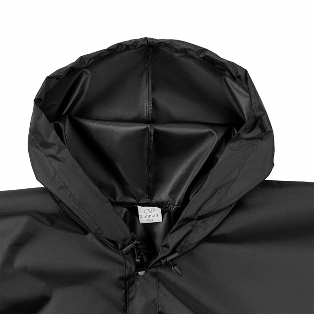 Дождевик унисекс Rainman Strong, черный с логотипом в Санкт-Петербурге заказать по выгодной цене в кибермаркете AvroraStore