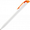 Ручка шариковая Favorite, белая с оранжевым с логотипом в Санкт-Петербурге заказать по выгодной цене в кибермаркете AvroraStore