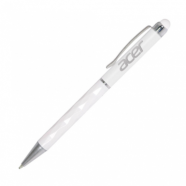 Шариковая ручка Crystal, белая с логотипом в Санкт-Петербурге заказать по выгодной цене в кибермаркете AvroraStore