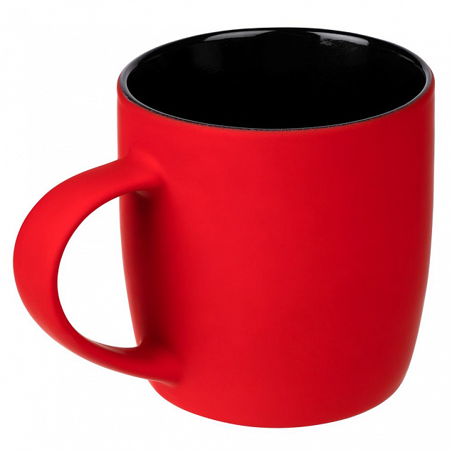 Кружка Surprise Touch Black c покрытием софт-тач, красная с логотипом в Санкт-Петербурге заказать по выгодной цене в кибермаркете AvroraStore