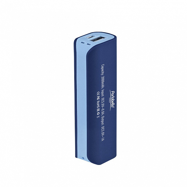 Внешний аккумулятор, Aster PB, 2000 mAh, синий/голубой, транзитная упаковка с логотипом в Санкт-Петербурге заказать по выгодной цене в кибермаркете AvroraStore