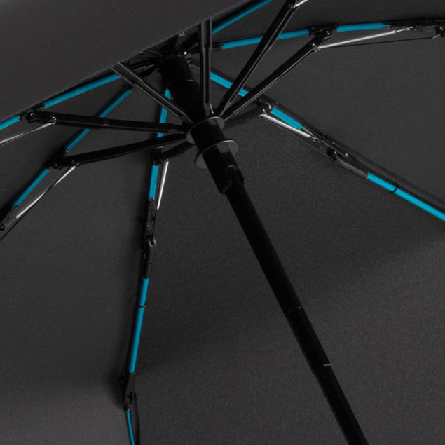 Зонт складной AOC Mini с цветными спицами, бирюзовый с логотипом в Санкт-Петербурге заказать по выгодной цене в кибермаркете AvroraStore