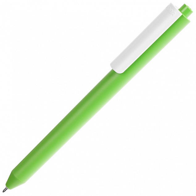 Ручка шариковая Pigra P03 Mat, светло-зеленая с белым с логотипом в Санкт-Петербурге заказать по выгодной цене в кибермаркете AvroraStore