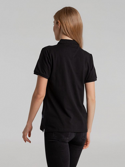 Рубашка поло женская Sunset, черная с логотипом в Санкт-Петербурге заказать по выгодной цене в кибермаркете AvroraStore