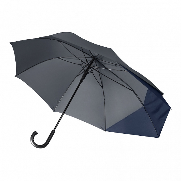 Зонт-трость Portobello Dune, серый/синий с логотипом в Санкт-Петербурге заказать по выгодной цене в кибермаркете AvroraStore