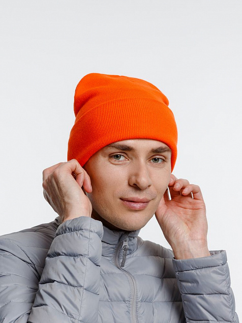 Шапка Urban Flow, оранжевая с логотипом в Санкт-Петербурге заказать по выгодной цене в кибермаркете AvroraStore