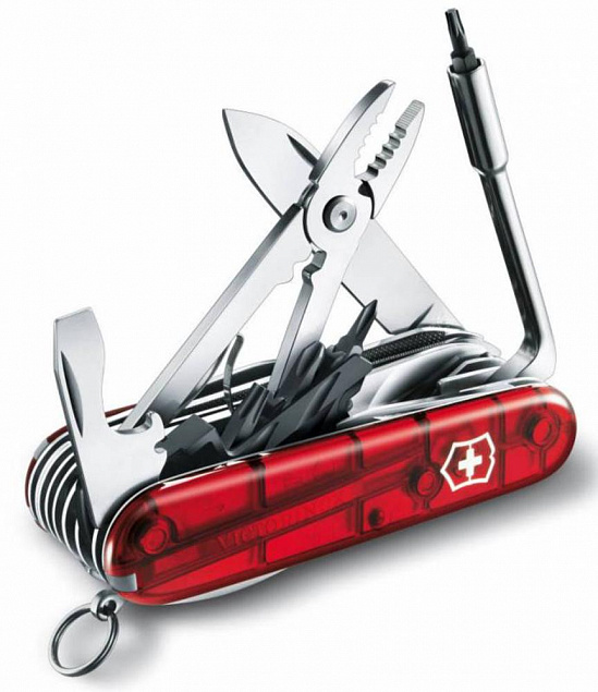 Офицерский нож CyberTool L, полупрозрачный красный с логотипом в Санкт-Петербурге заказать по выгодной цене в кибермаркете AvroraStore