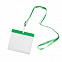 Ланъярд с держателем для бейджа; зеленый; 11,2х0,5 см; полиэстер, пластик; тампопечать, шелкогр с логотипом в Санкт-Петербурге заказать по выгодной цене в кибермаркете AvroraStore