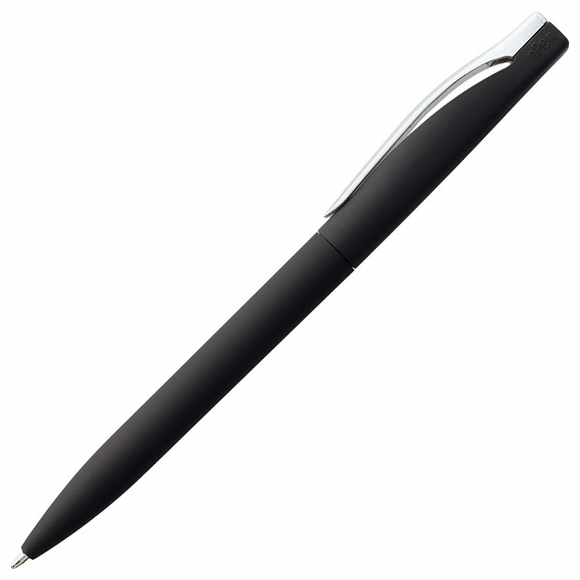 Ручка шариковая Pin Soft Touch, черная с логотипом в Санкт-Петербурге заказать по выгодной цене в кибермаркете AvroraStore