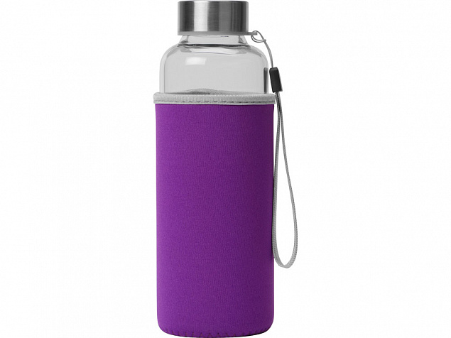 Бутылка для воды Pure c чехлом, 420 мл, фиолетовый с логотипом в Санкт-Петербурге заказать по выгодной цене в кибермаркете AvroraStore