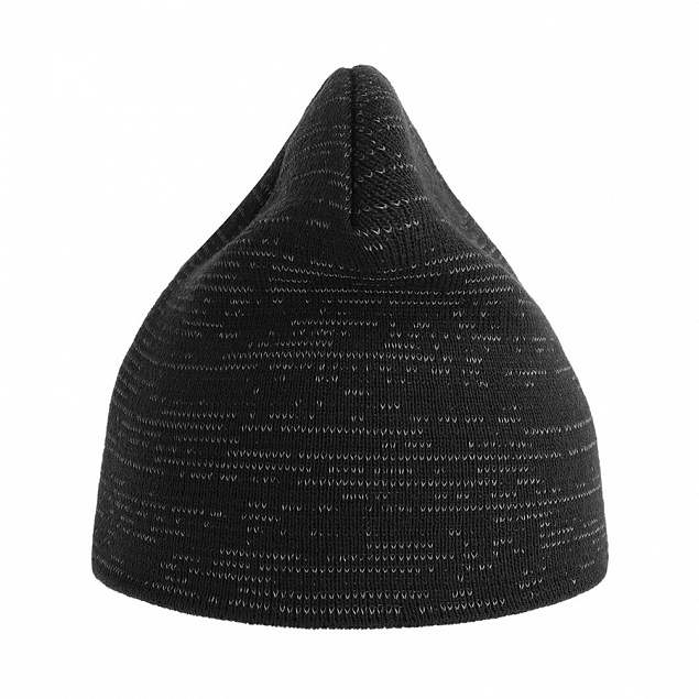 Шапка вязаная "SHINE" светоотражающая, черный, 50% переработанный полиэстер, 50% акрил  с логотипом в Санкт-Петербурге заказать по выгодной цене в кибермаркете AvroraStore