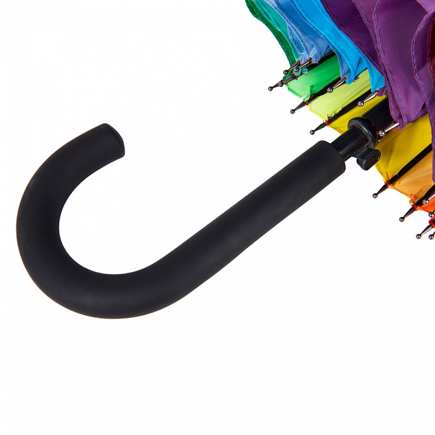 Зонт-трость  "Радуга", пластиковая ручка, полуавтомат с логотипом в Санкт-Петербурге заказать по выгодной цене в кибермаркете AvroraStore