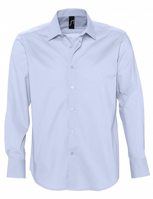 Рубашка мужская с длинным рукавом BRIGHTON, голубая с логотипом в Санкт-Петербурге заказать по выгодной цене в кибермаркете AvroraStore