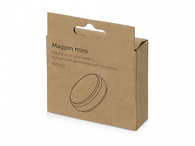 Магнитный держатель для телефона Magpin mini, черный/стальной с логотипом в Санкт-Петербурге заказать по выгодной цене в кибермаркете AvroraStore