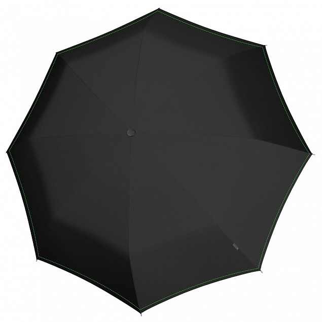 Складной зонт U.090, черный с неоново-зеленым с логотипом в Санкт-Петербурге заказать по выгодной цене в кибермаркете AvroraStore