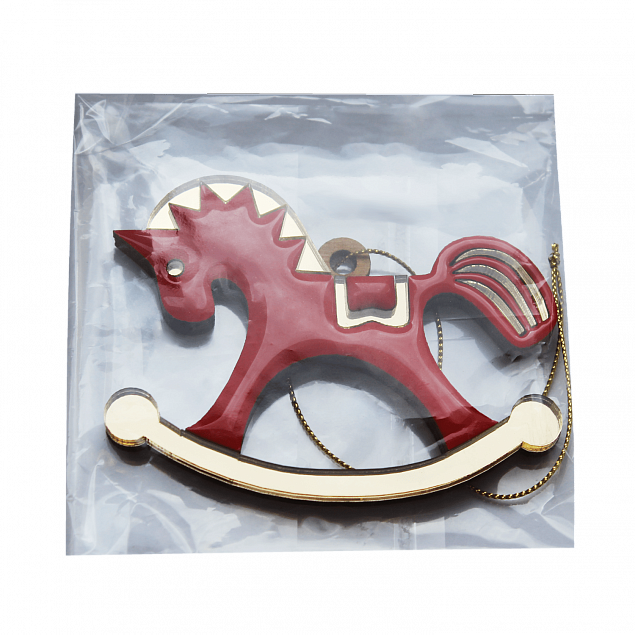 Ёлочная игрушка Лошадка (красный) с логотипом в Санкт-Петербурге заказать по выгодной цене в кибермаркете AvroraStore