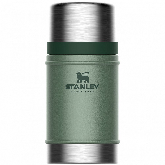 Термос для еды Stanley Classic 700, темно-зеленый с логотипом в Санкт-Петербурге заказать по выгодной цене в кибермаркете AvroraStore