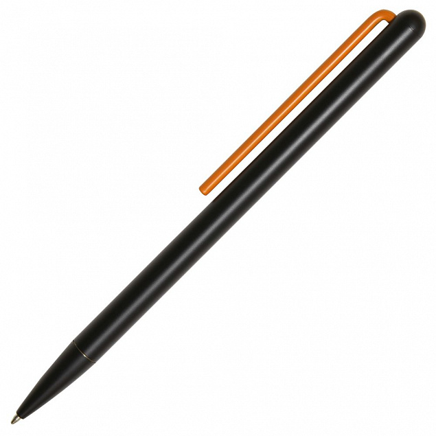 Шариковая ручка GrafeeX в чехле, черная с оранжевым с логотипом в Санкт-Петербурге заказать по выгодной цене в кибермаркете AvroraStore