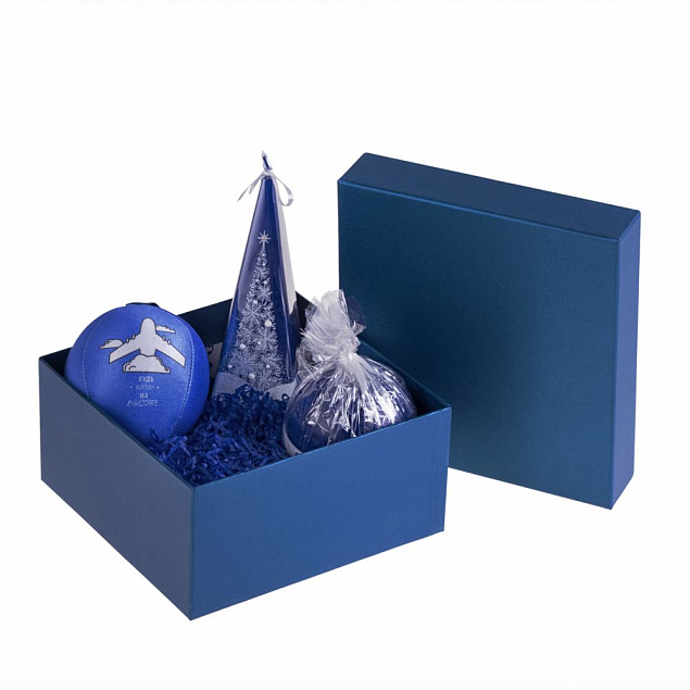 Коробка Satin, малая, синяя с логотипом в Санкт-Петербурге заказать по выгодной цене в кибермаркете AvroraStore